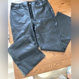 NASTY GAL FAUX LEATHER BELL BOTTOM PANTS SIZE 12